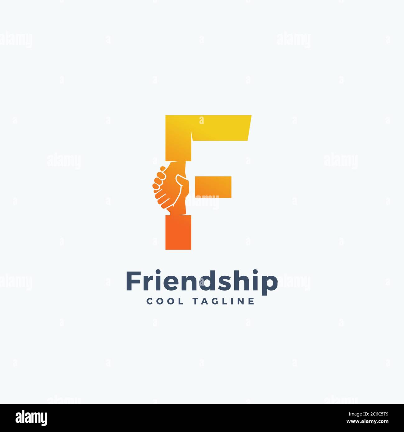 Friendship Abstract Vector Sign Symbol Or Logo Template Hand Shake Incorporated In Letter F Concept Stock Vector Image Art Alamy