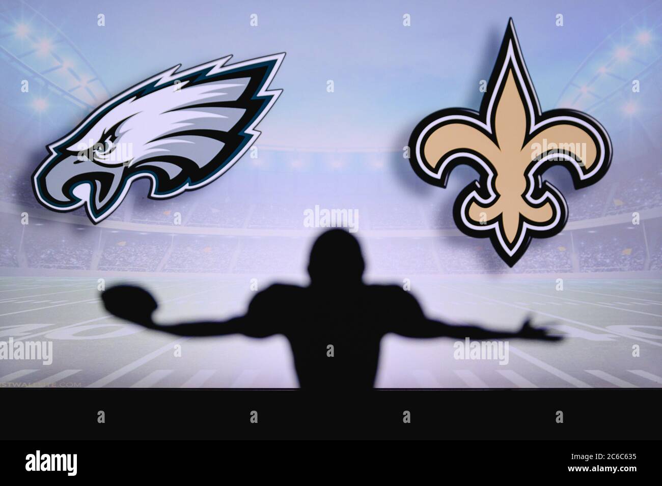 Philadelphia Eagles vs. New Orleans Saints. NFL Game. American Football