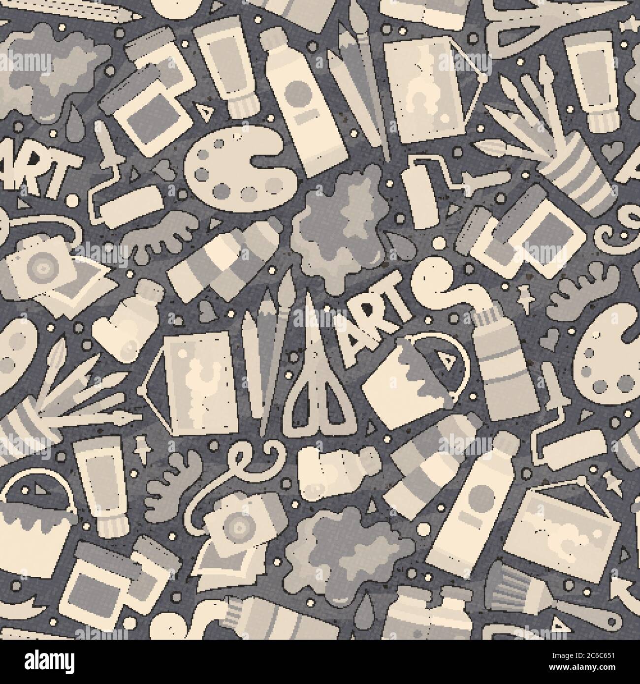 Cartoon cute hand drawn Design and Art seamless pattern Stock Vector ...