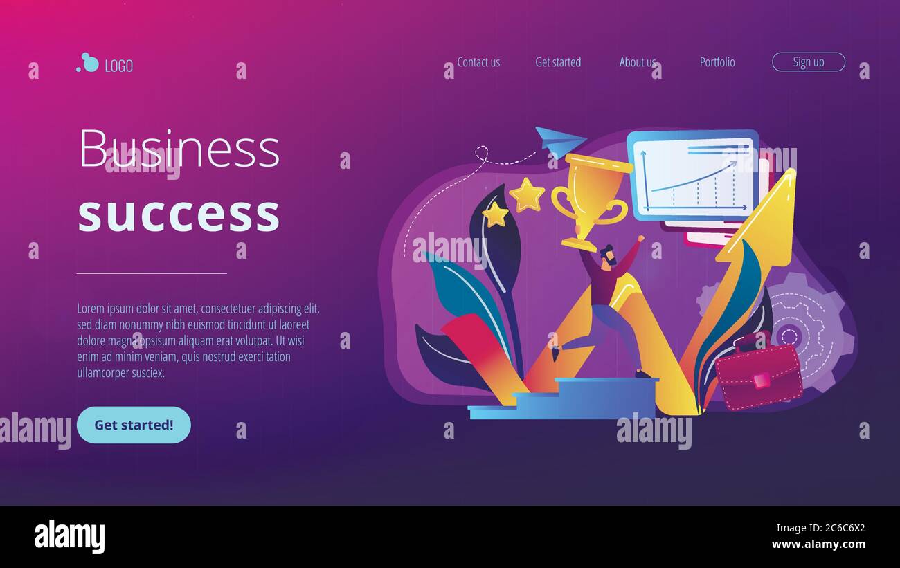 Business success concept landing page Stock Vector Image & Art - Alamy