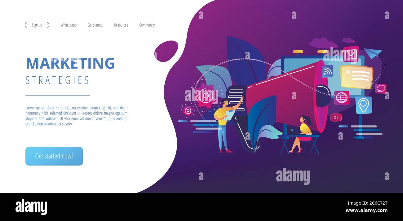 Marketing concept landing page Stock Vector Image & Art - Alamy