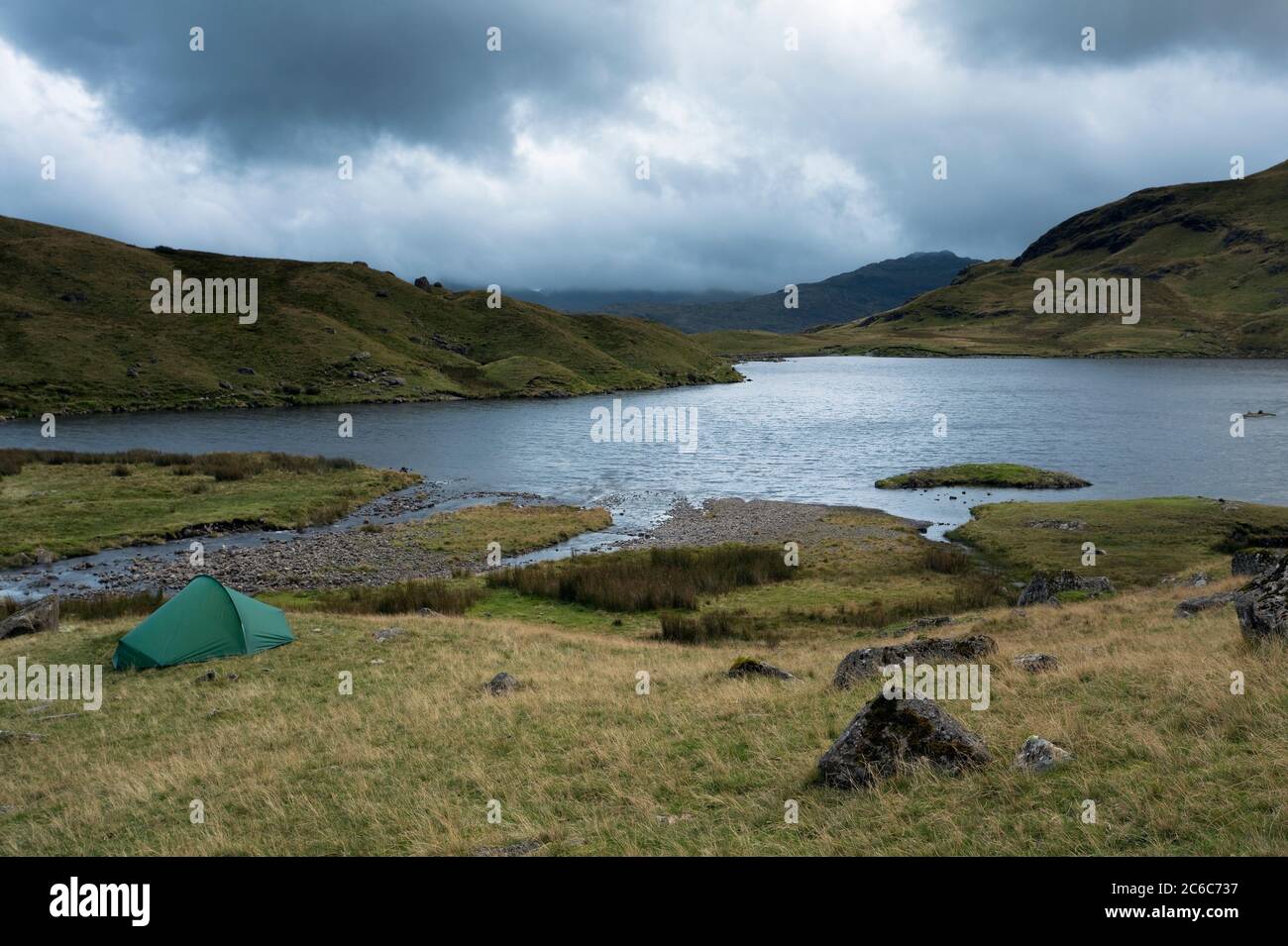 Wild Camping At Stickle Tarn In The Langdale Fells Of The English Lake District Stock Photo Alamy