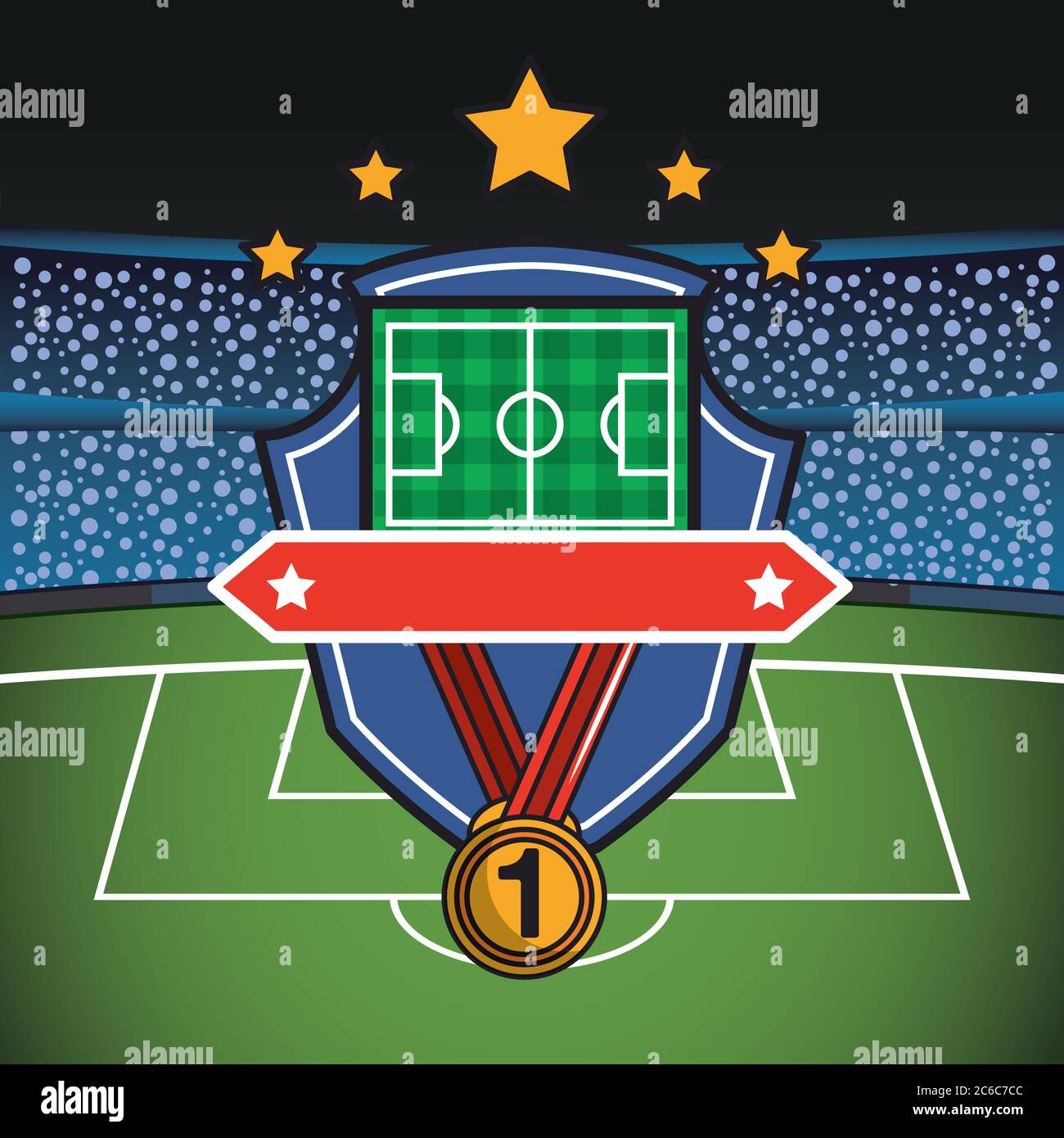 football soccer sport poster with stadium vector illustration design ...