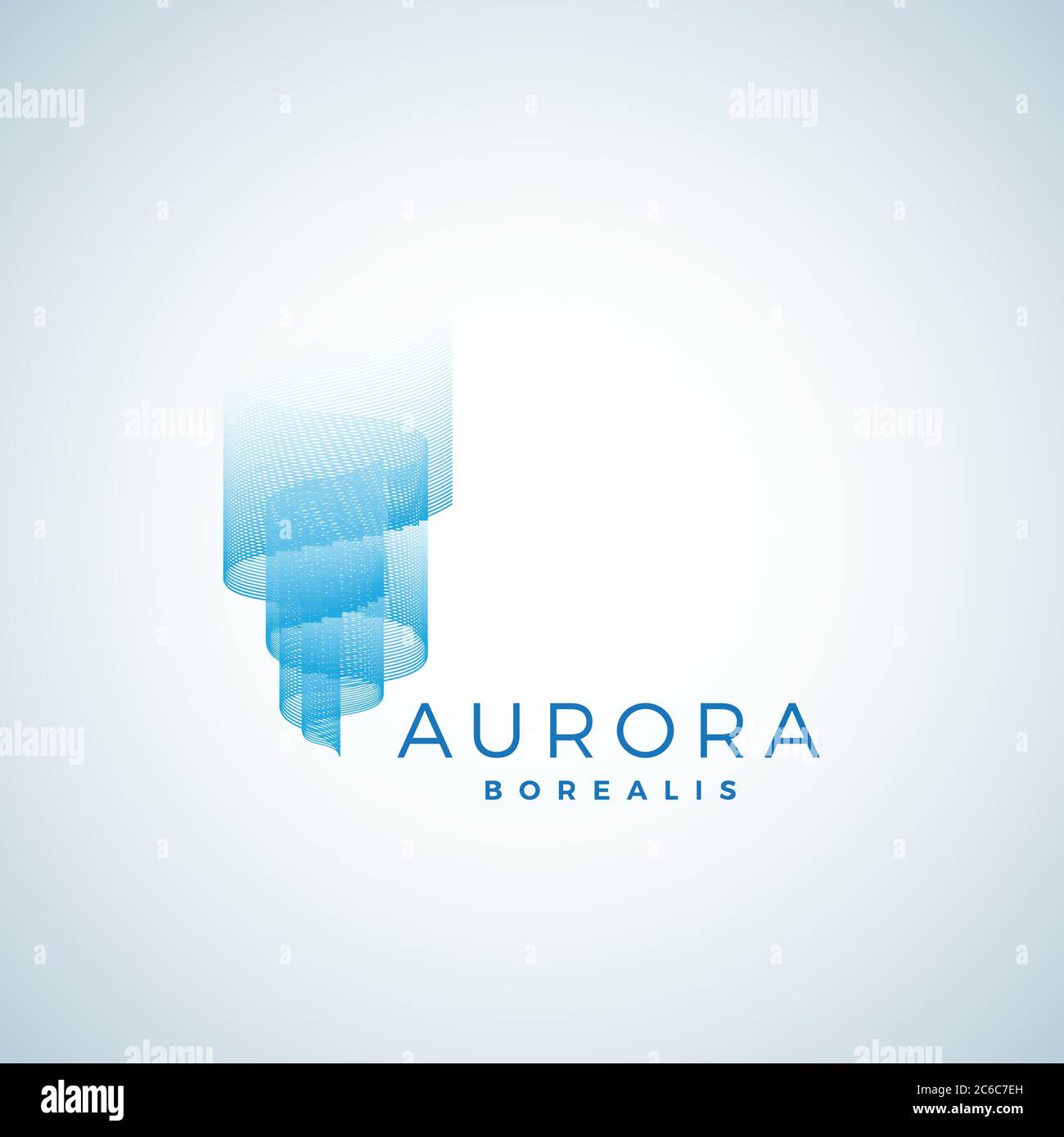 Aurora Borealis Abstract Vector Sign, Emblem or Logo Template. Premium