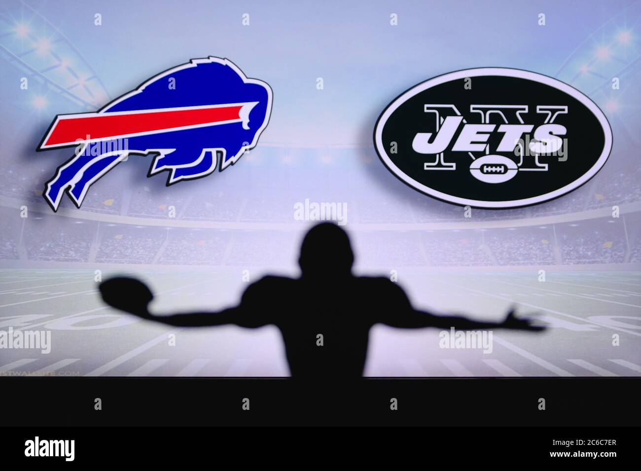 Buffalo Bills vs. New York Jets. NFL Game. American Football League