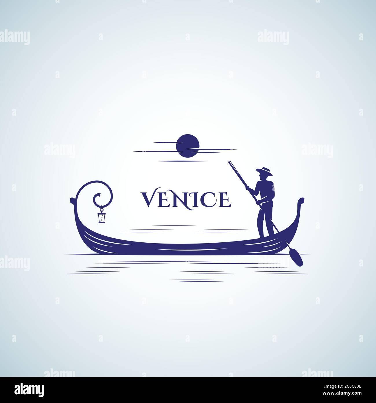 Venice Boat Abstract Vector Sign, Emblem or Logo Template. Floating  Gondola, Moon and Boatman Silhouette Stock Vector Image \u0026 Art - Alamy, image size:1300x1390