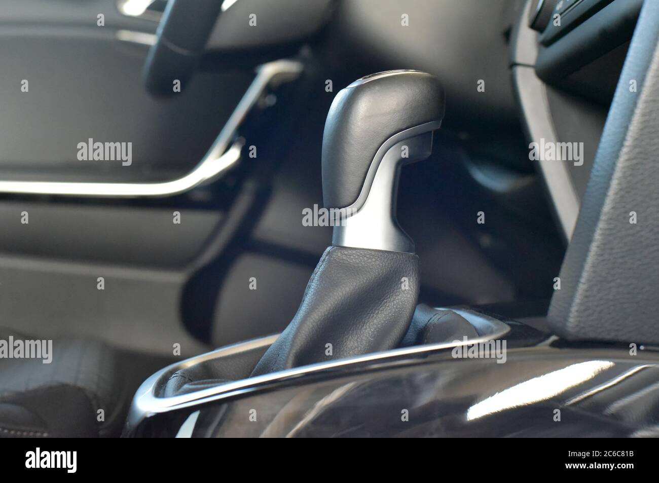 Automatic selector lever in the passenger car. Automatic gear shift