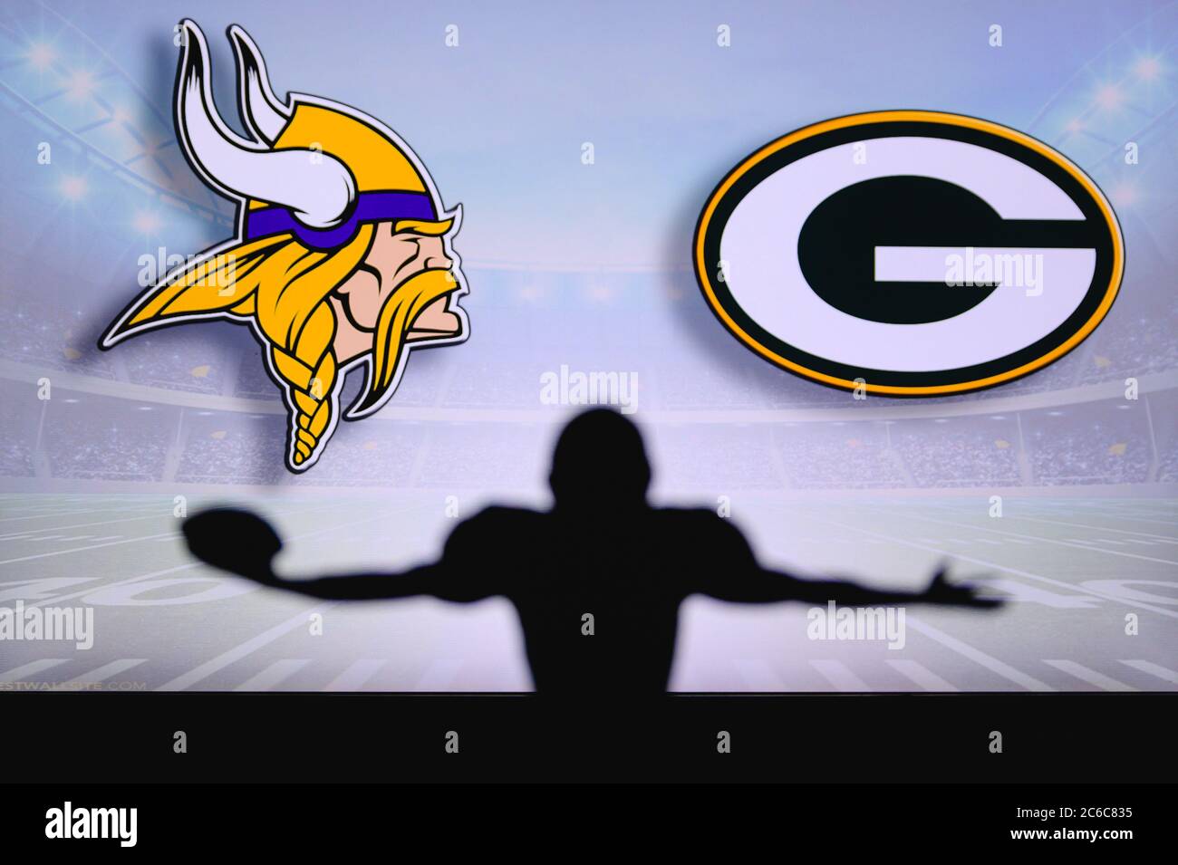 Minnesota Vikings vs. Green Bay Packers . NFL Game. American Football