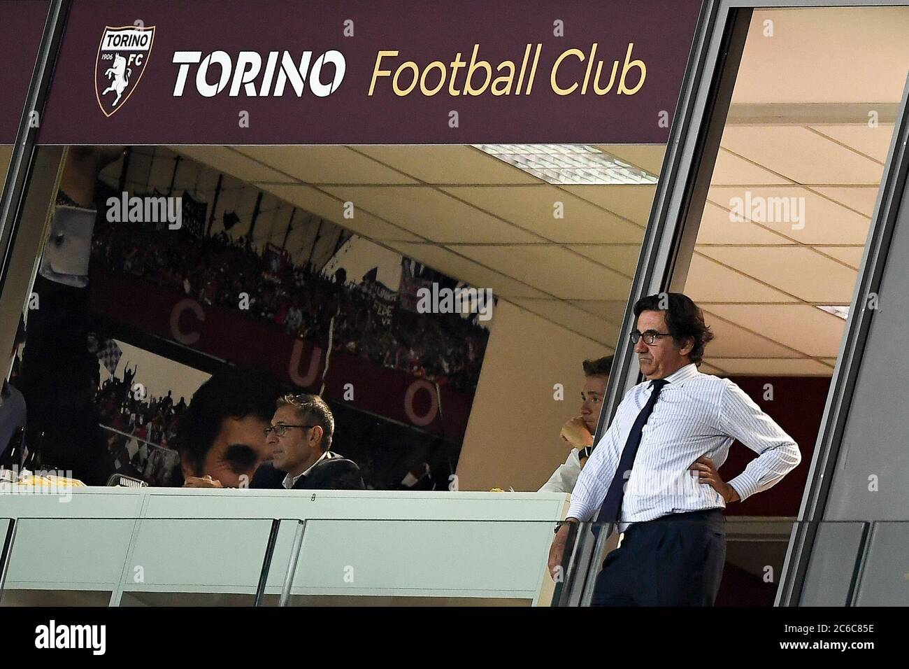 Turin, Italy. 08th July, 2020. TURIN, ITALY - July 08, 2020: Urbano Cairo attends the Serie A football match between Torino FC and Brescia Calcio. (Photo by Nicolò Campo/Sipa USA) Credit: Sipa USA/Alamy Live News Stock Photo