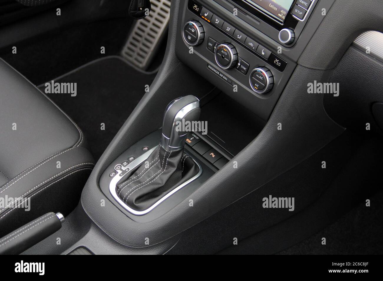 Automatic selector lever in the passenger car. Automatic gear shift