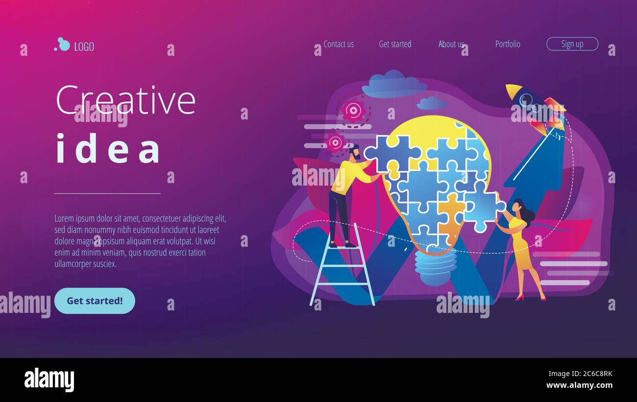 Creative idea concept landing page Stock Vector Image & Art - Alamy