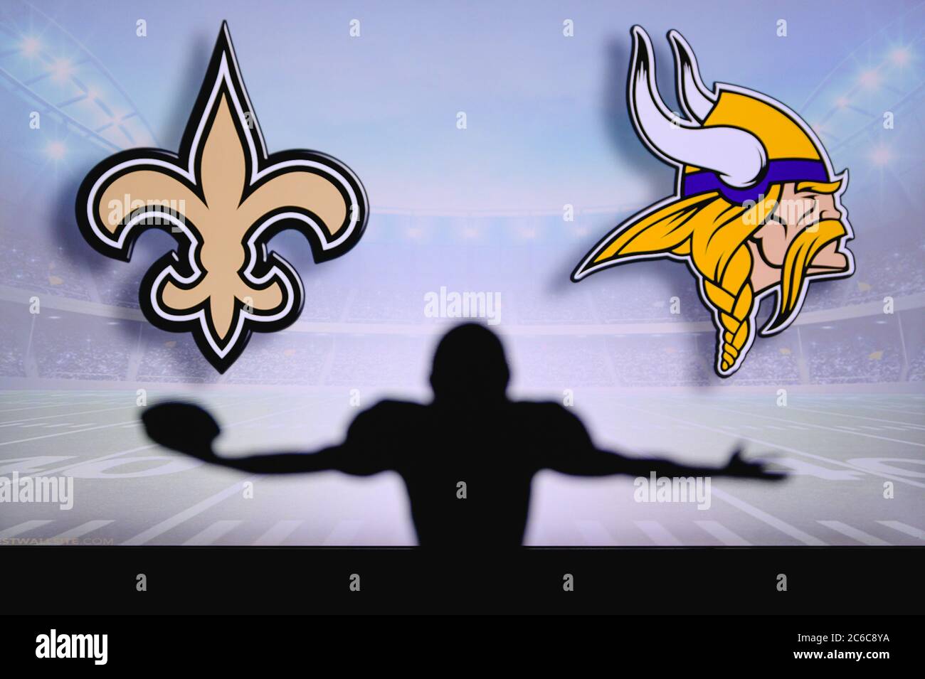 New Orleans Saints vs. Minnesota Vikings . NFL Game. American
