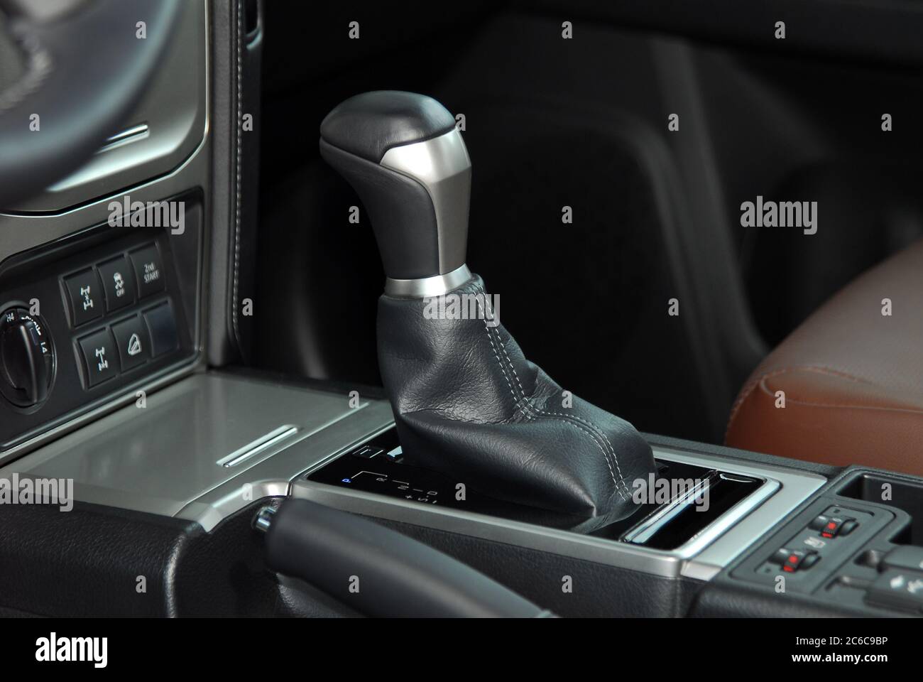 Automatic selector lever in the passenger car. Automatic gear shift