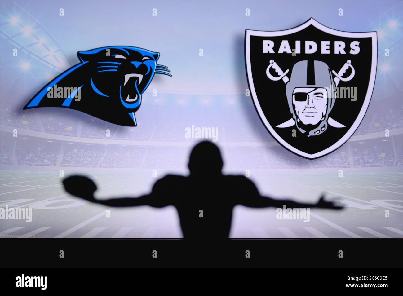 Carolina Panthers vs. Las Vegas Raiders. NFL Game. American Football