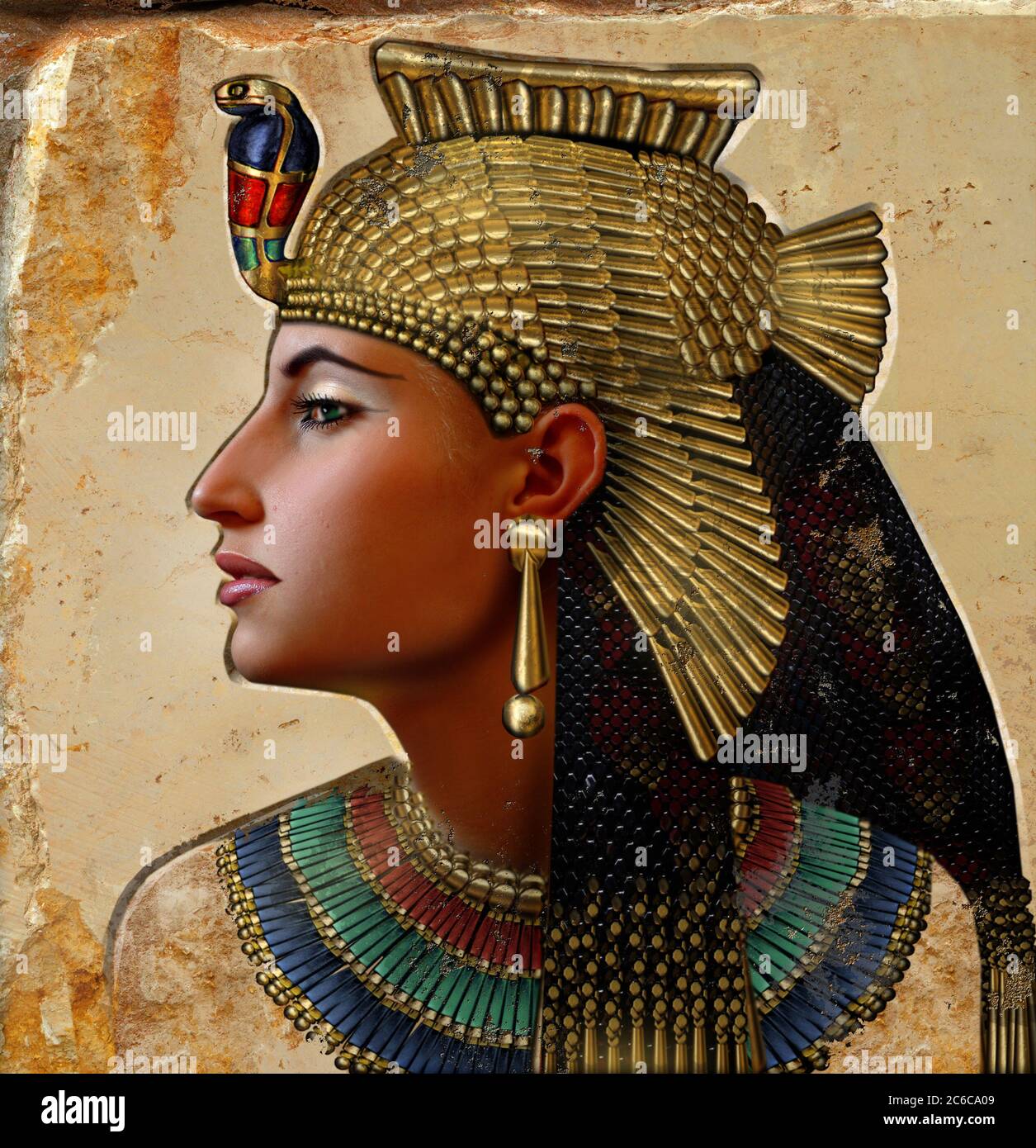 Illustration Of Cleopatra Vii Philopator 69 30 Bc Cleopatra Represented Herself As The Reincarnation Of The Egyptian Goddess Isis And Is Shown Here In That Role She Ruled Egypt From 51 Bc To