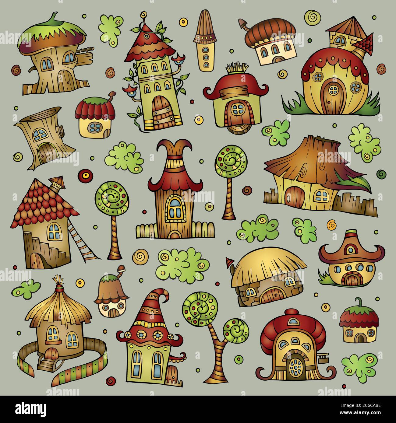 Set of cartoon vector houses Stock Vector Image & Art - Alamy