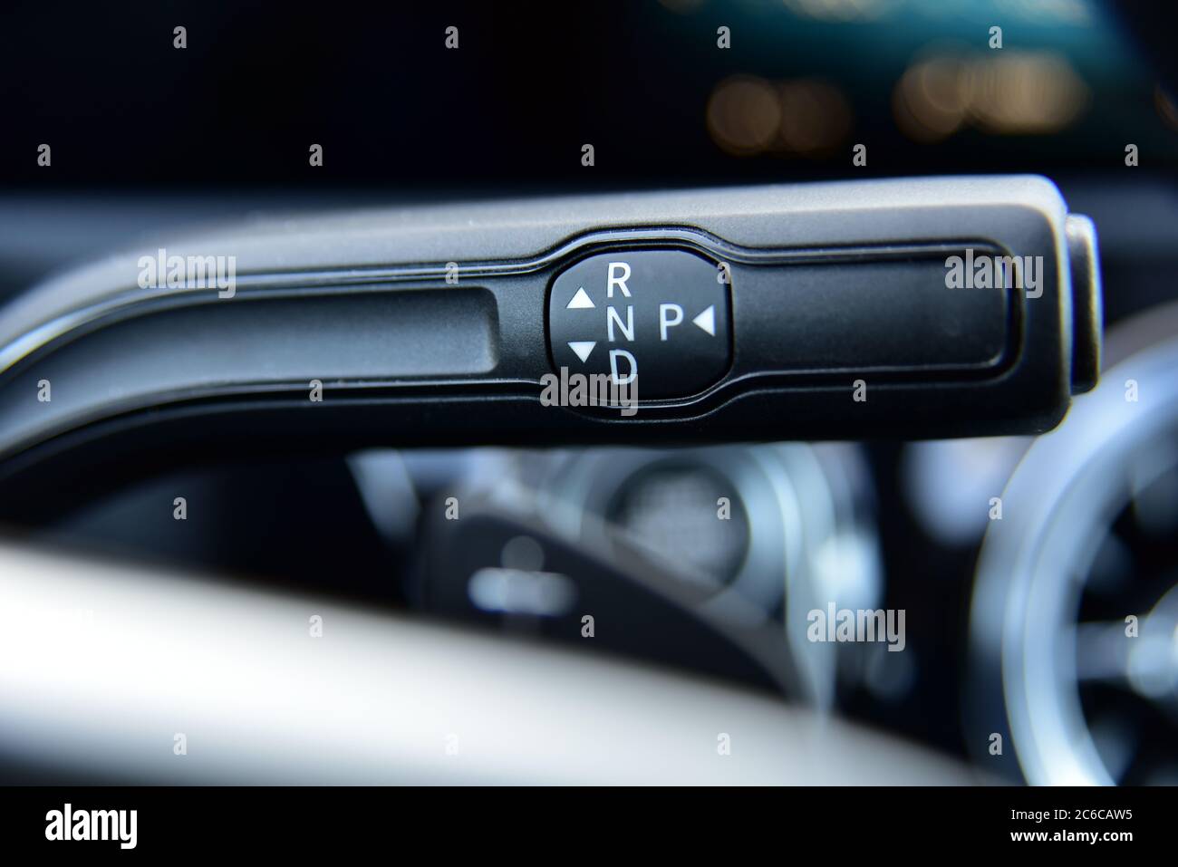 Automatic selector lever in the passenger car. Automatic gear shift