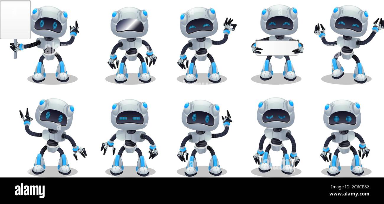 vector pixel art robot modern isolated cartoon Stock Vector Image & Art -  Alamy