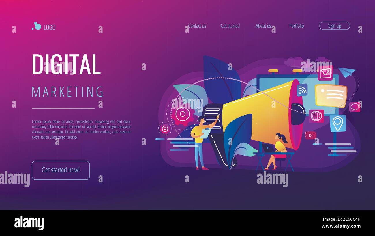 Marketing concept landing page Stock Vector Image & Art - Alamy