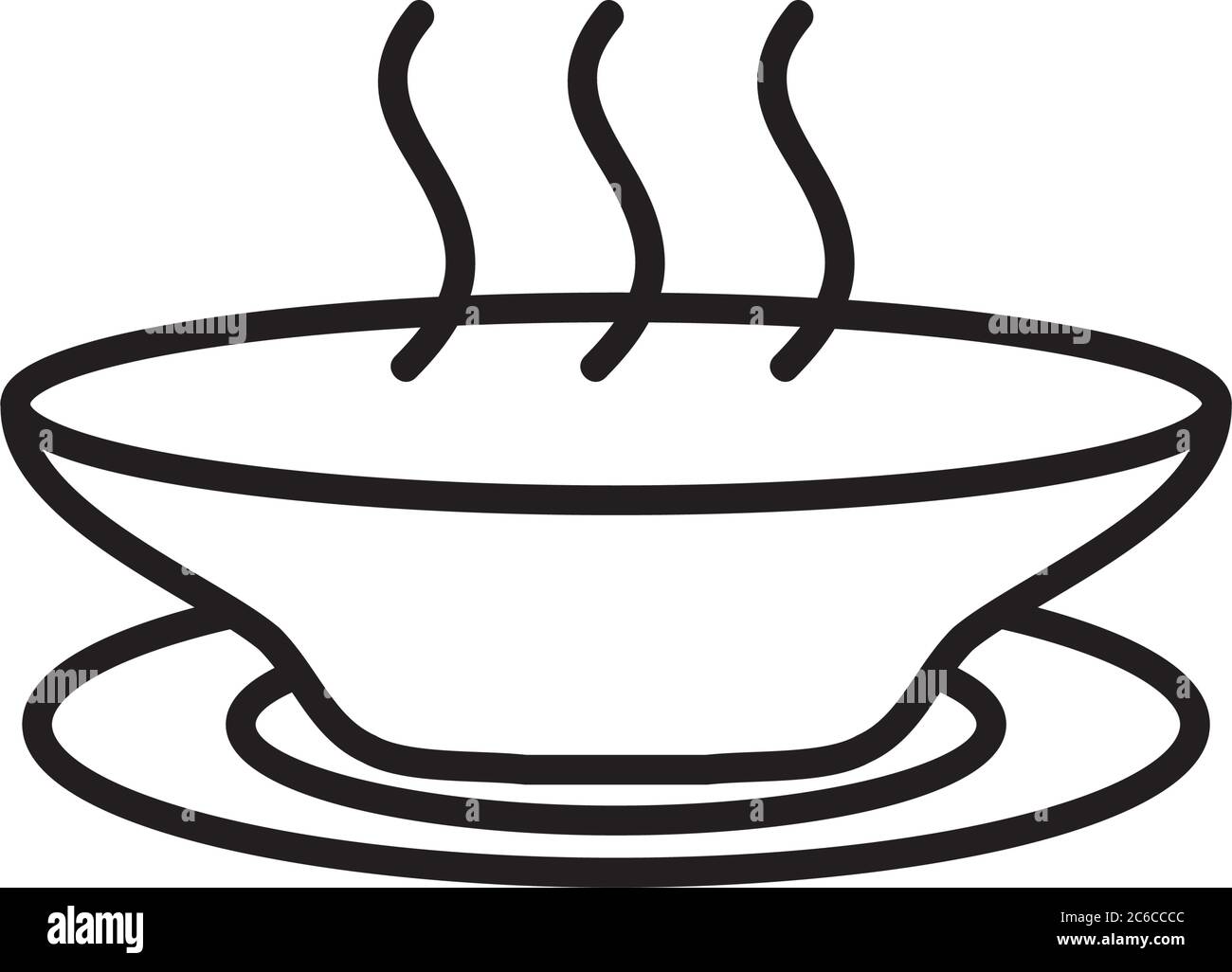 hot dish icon over white background, line style, vector illustration