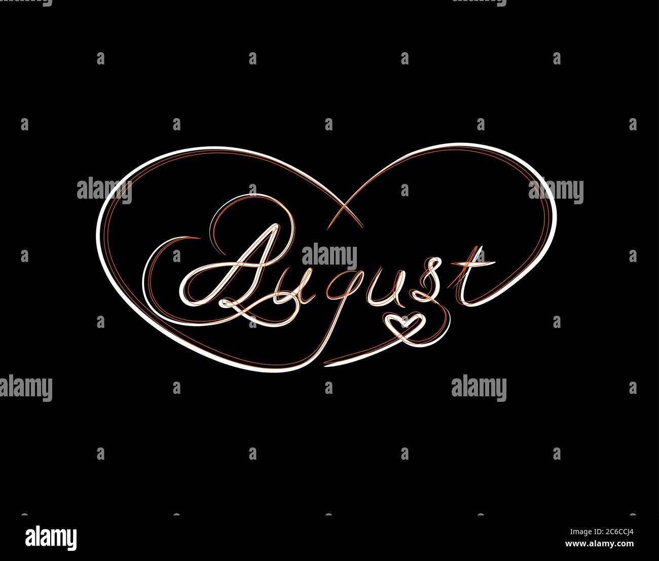 August Lettering Text on Black background in vector illustration Stock ...