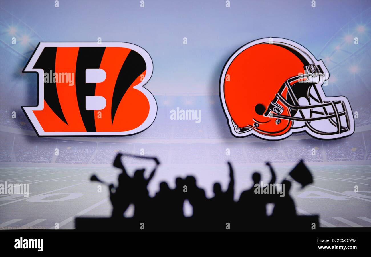Cincinnati Bengals vs. Cleveland Browns. Fans support on NFL Game