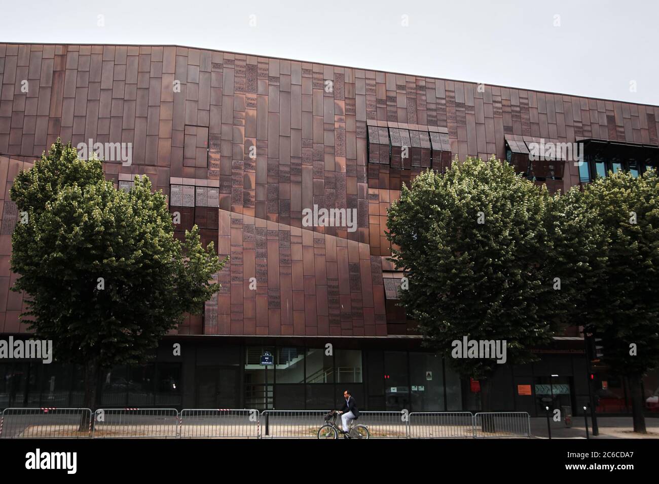 Paris, France - June 18, 2015: The Conservatoire Claude Debussy, municipal conservatory of music, dance and dramatic arts. New modern Architecture of Stock Photo