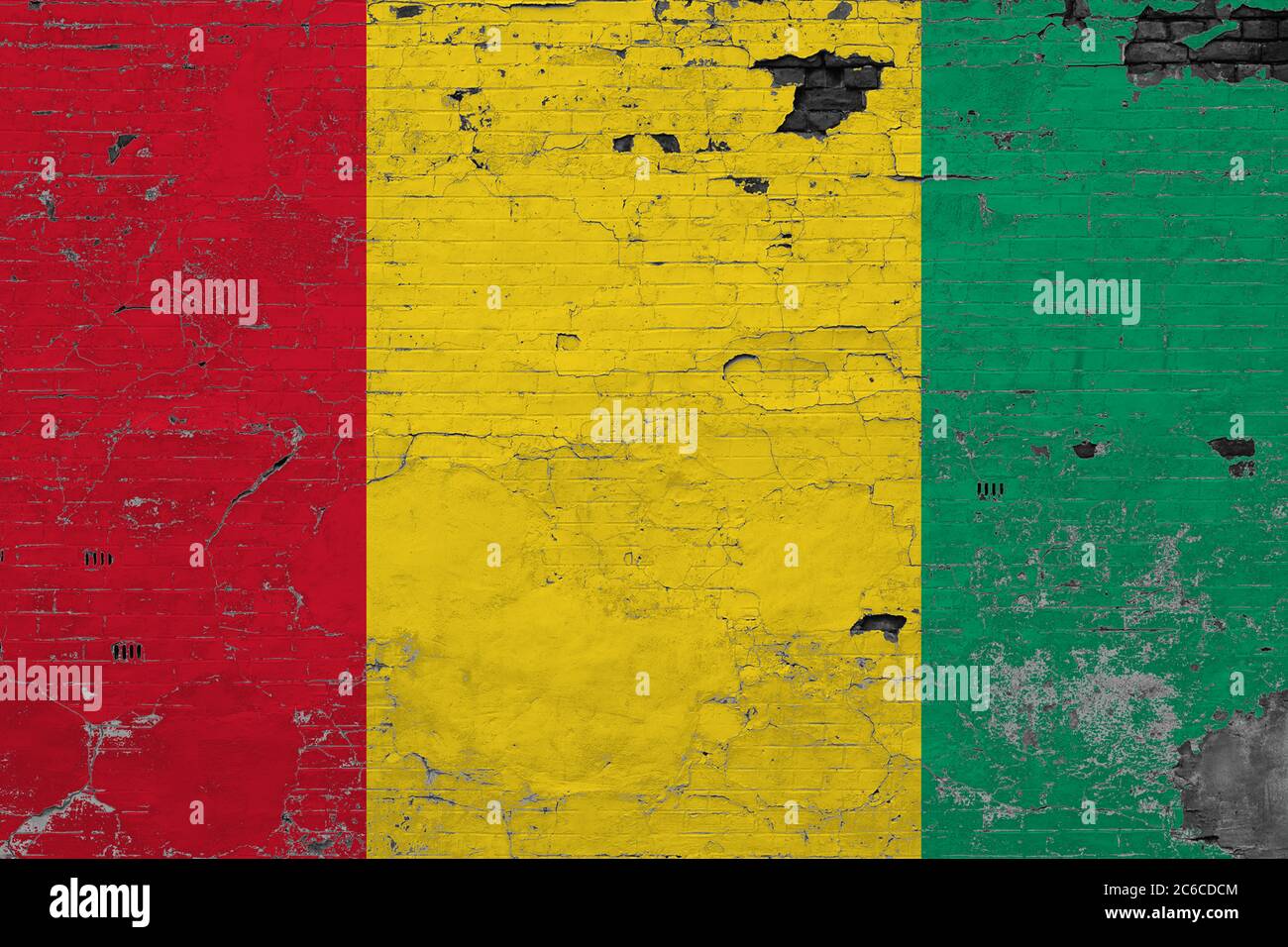 Guinea Bissau flag on grunge scratched concrete surface. National ...