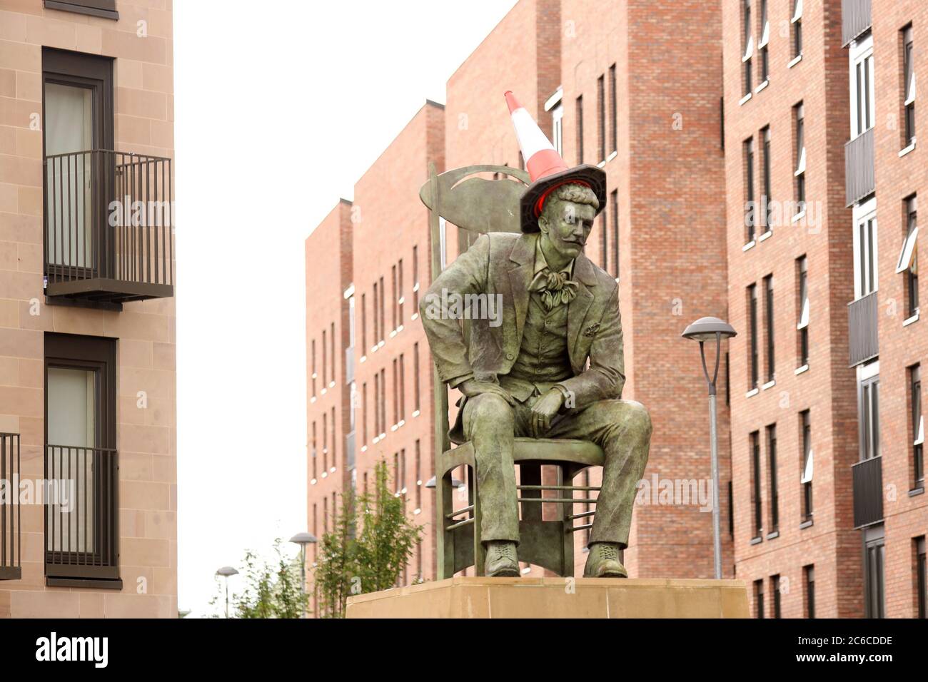 Glasgow Statue Traffic Cone High Resolution Stock Photography and