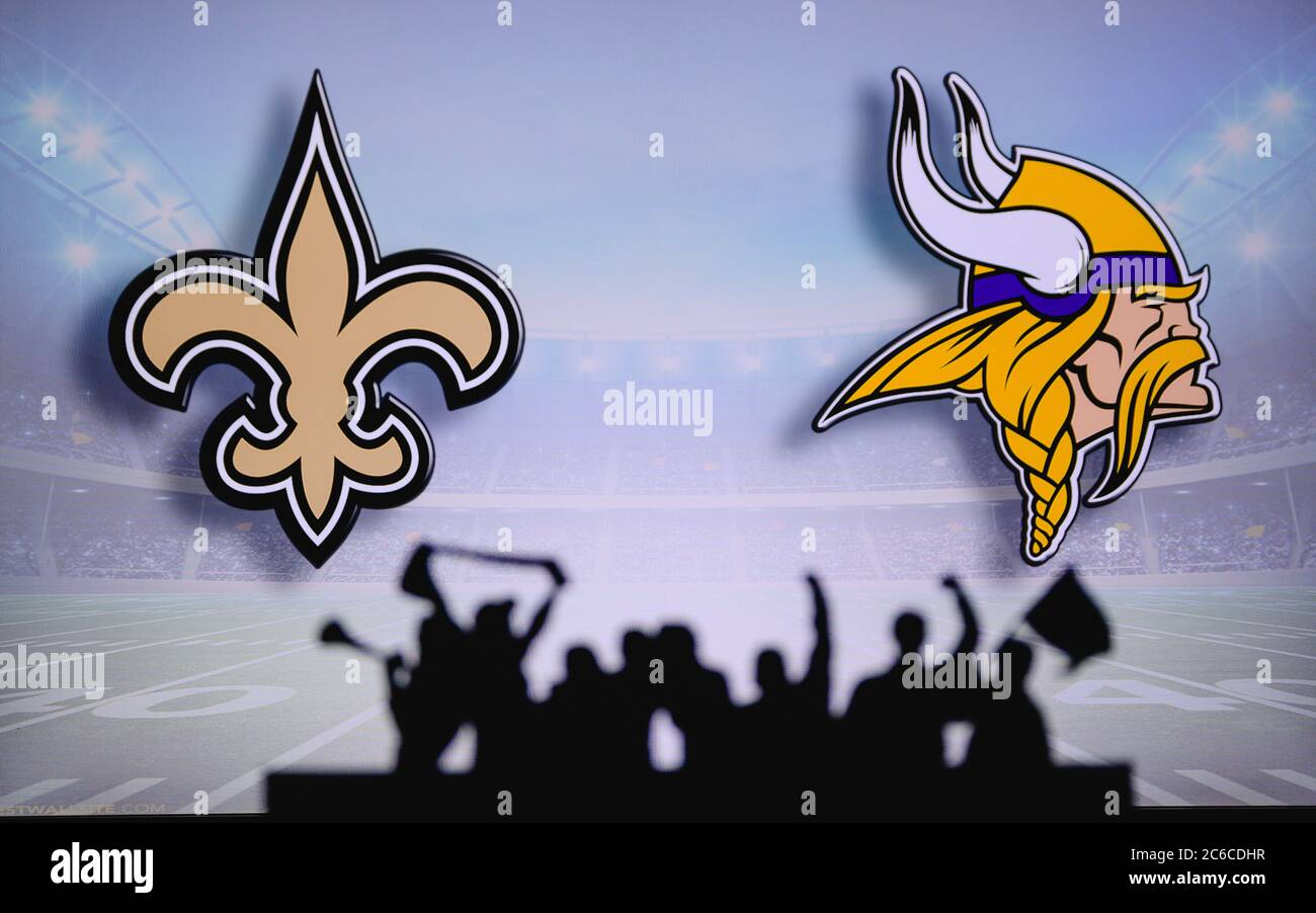 New Orleans Saints vs. Minnesota Vikings. Fans support on NFL Game