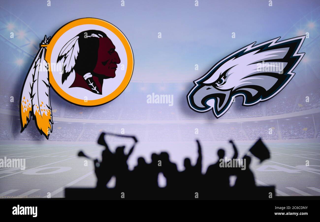 Washington Redskins vs. Philadelphia Eagles. Fans support on NFL