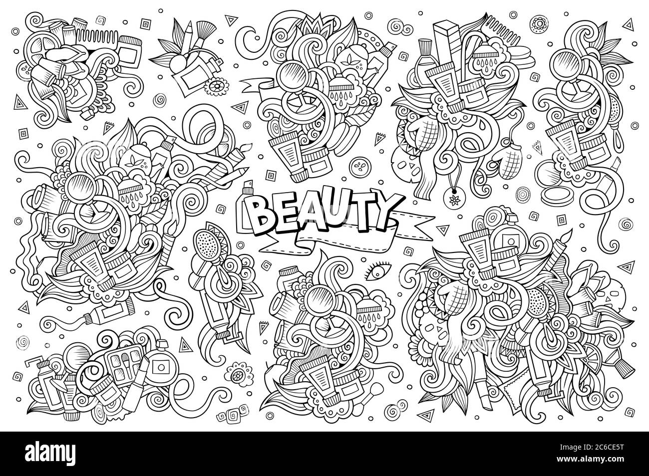 Vector hand drawn doodle cartoon set of objects Stock Vector Image ...