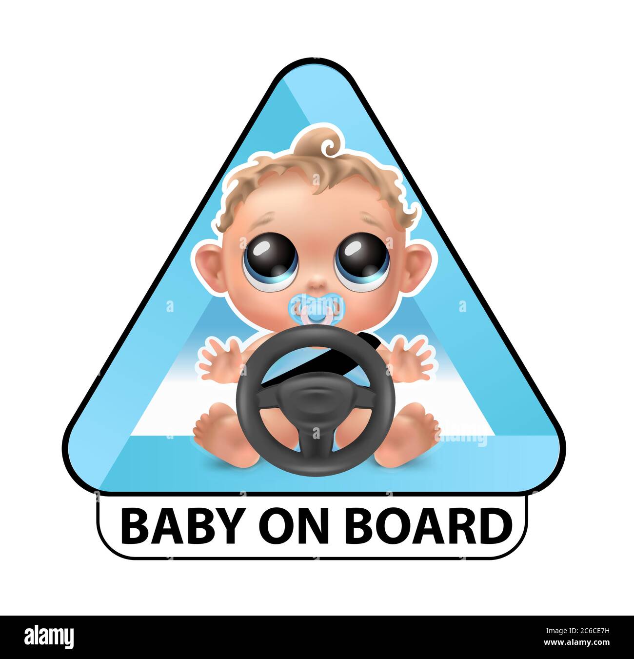 Baby boy on board car sticker Stock Vector