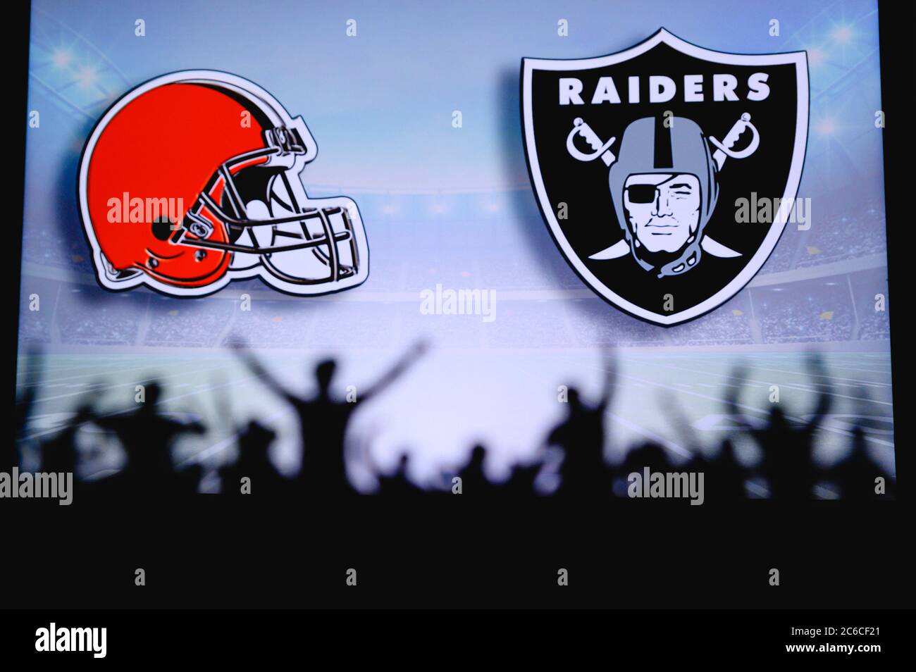 Raiders allegiant stadium victory hires stock photography and images