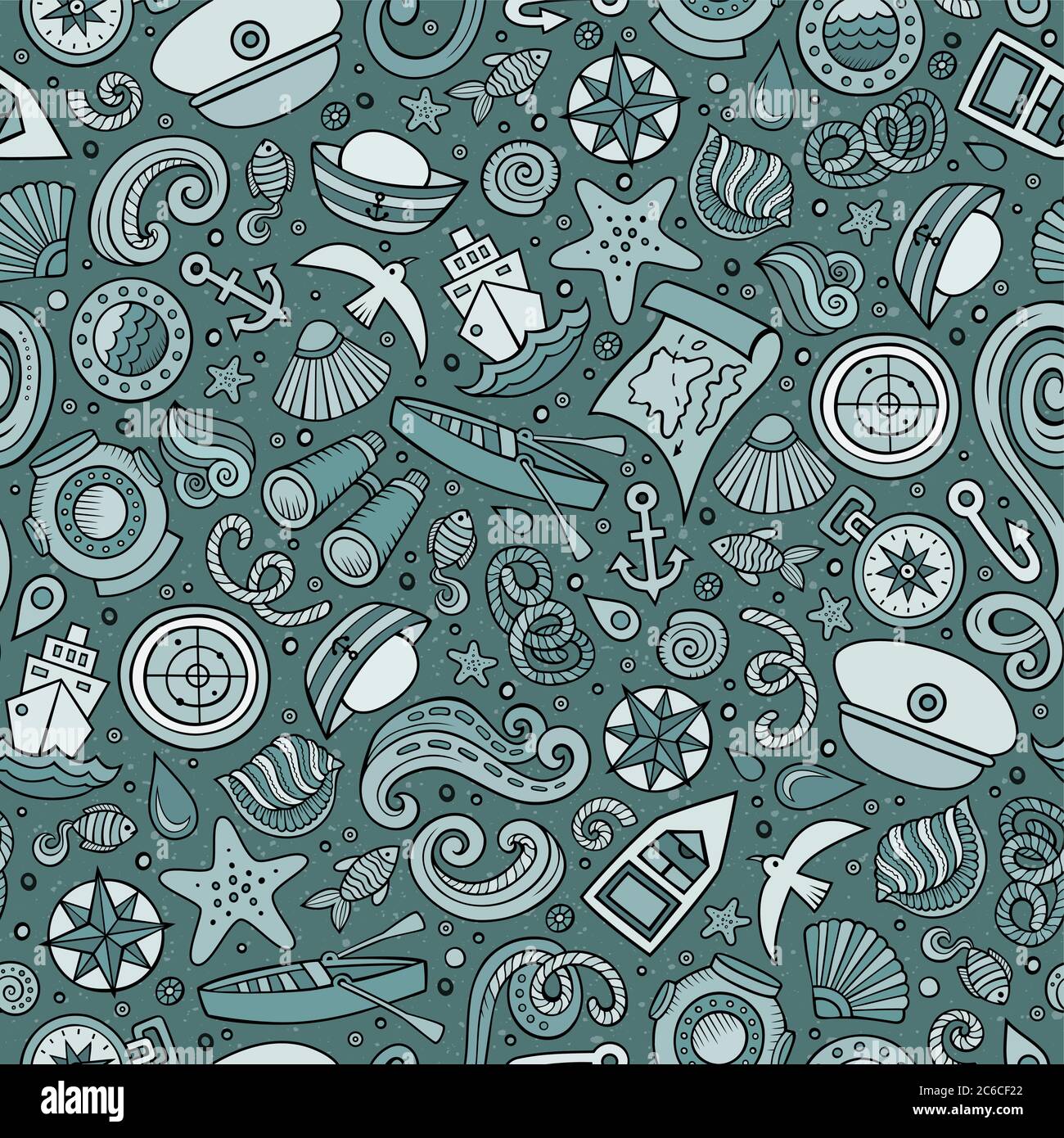 Cartoon nautical seamless pattern Stock Vector Image & Art - Alamy