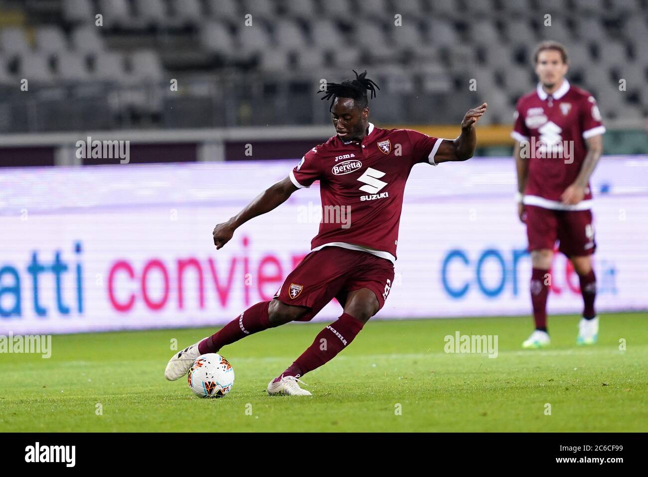 Torino (Italy) 08th June 2020. Italian Seria A. Soualiho Meite of Torino FC in action   during the the Serie A match  between Torino Fc and Brescia Calcio.  Torino Fc wins 3-1 over Brescia Calcio. Credit: Marco Canoniero/Alamy Live News Stock Photo