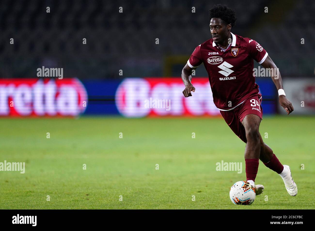 Torino (Italy) 08th June 2020. Italian Seria A. Temitayo Aina  of Torino FC in action   during the the Serie A match  between Torino Fc and Brescia Calcio.  Torino Fc wins 3-1 over Brescia Calcio. Credit: Marco Canoniero/Alamy Live News Stock Photo