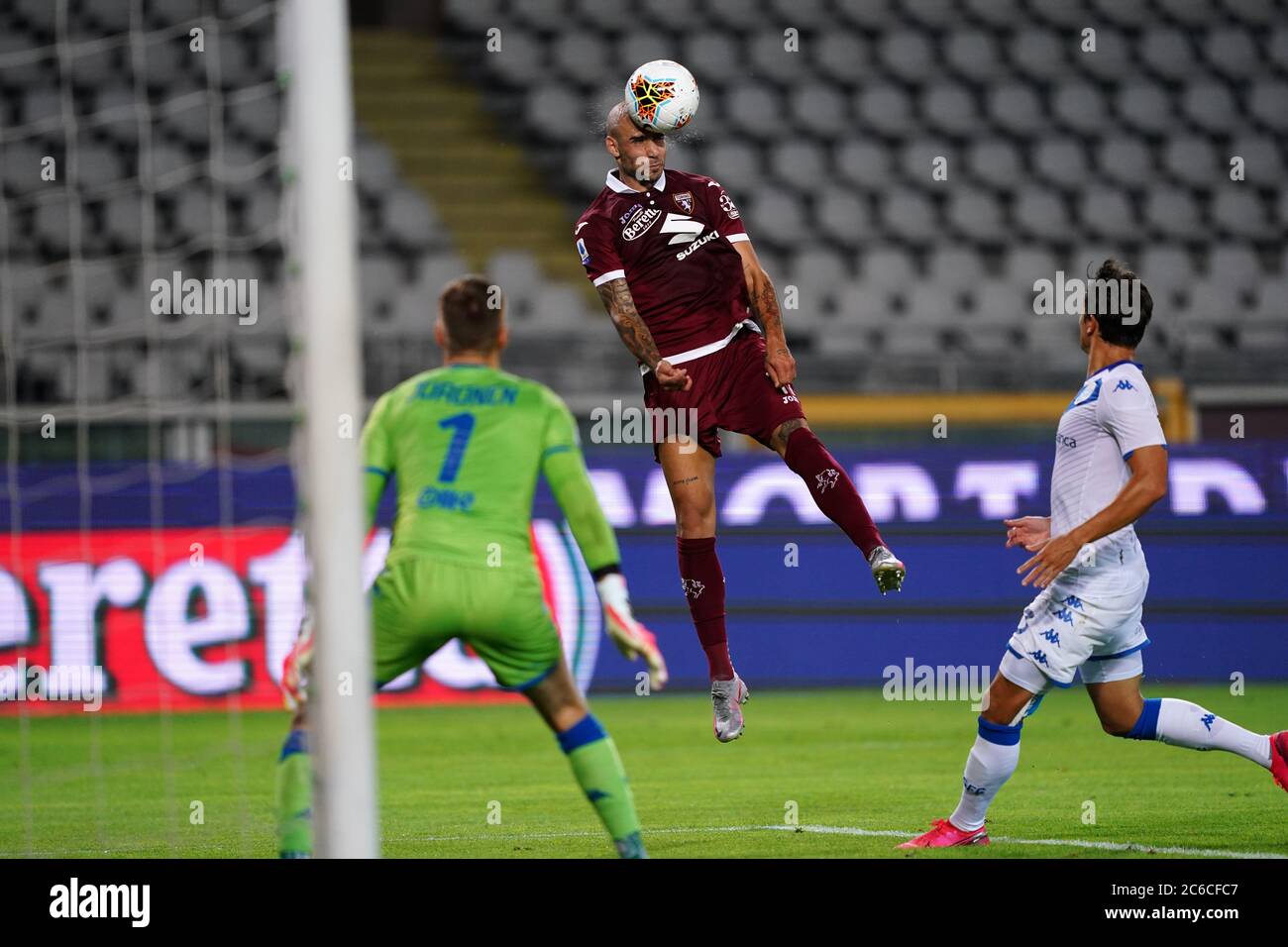 Torino (Italy) 08th June 2020. Italian Seria A. Simone Zaza of Torino FC in action   during the the Serie A match  between Torino Fc and Brescia Calcio.  Torino Fc wins 3-1 over Brescia Calcio. Credit: Marco Canoniero/Alamy Live News Stock Photo