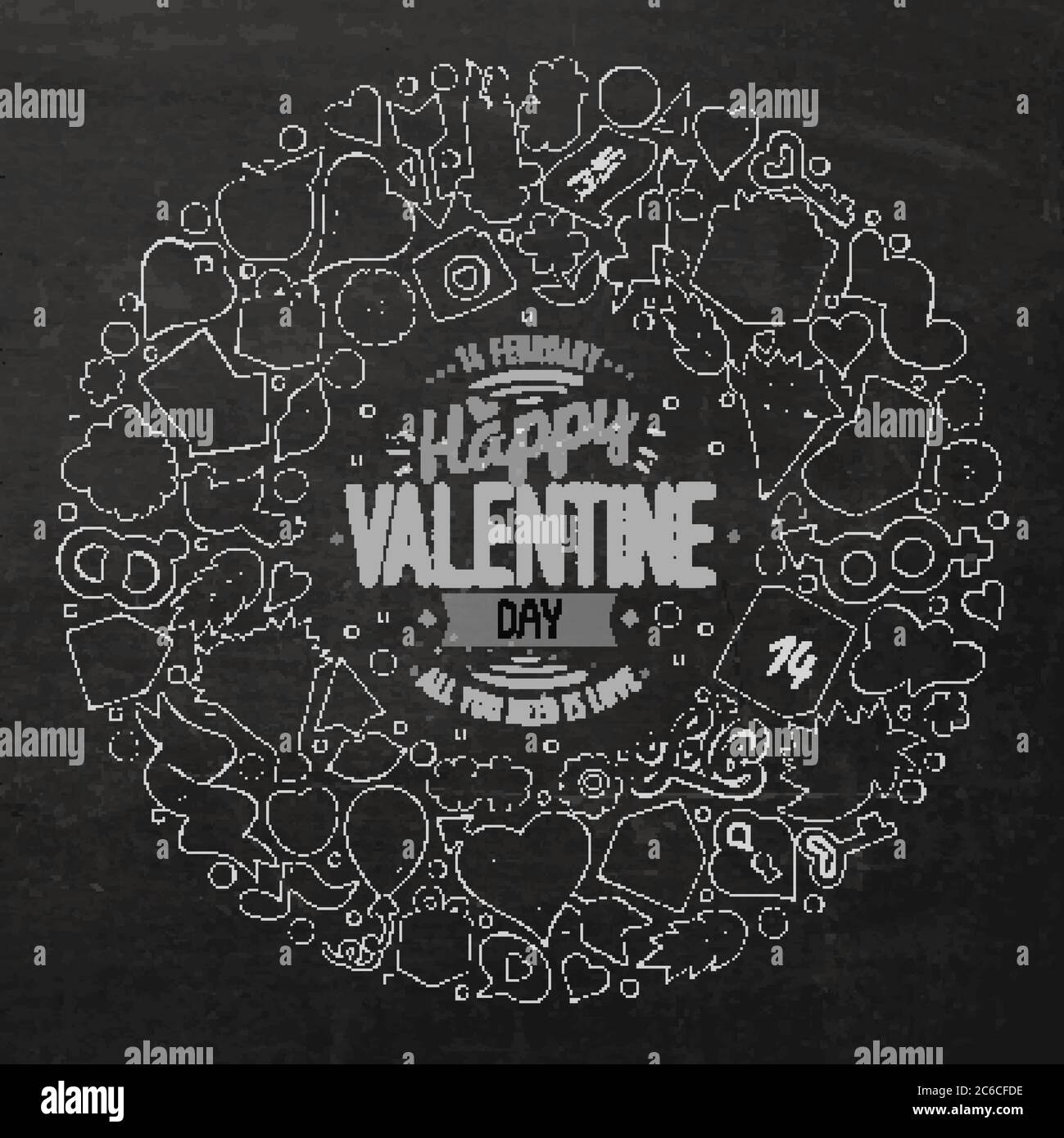 Vector set of Love cartoon doodle objects Stock Vector