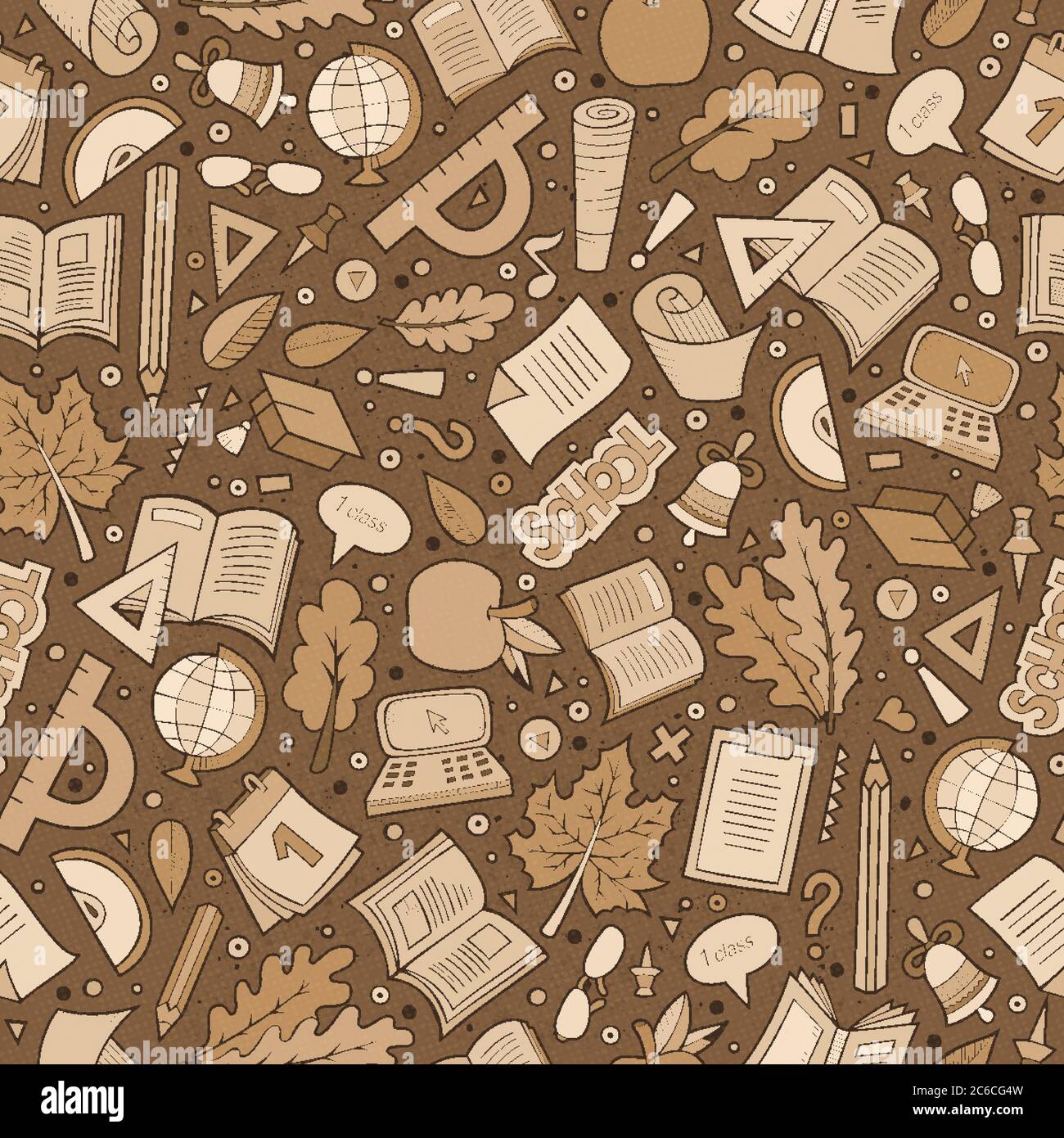 Cartoon cute hand drawn School seamless pattern Stock Vector Image ...
