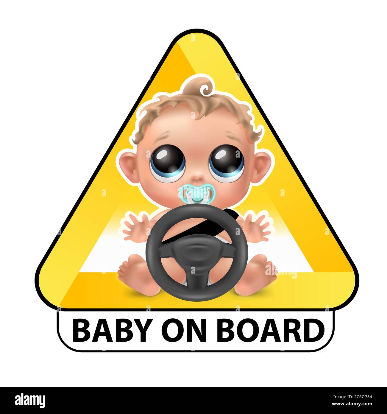 Baby on board car rear window sticker silhouette Vector Image