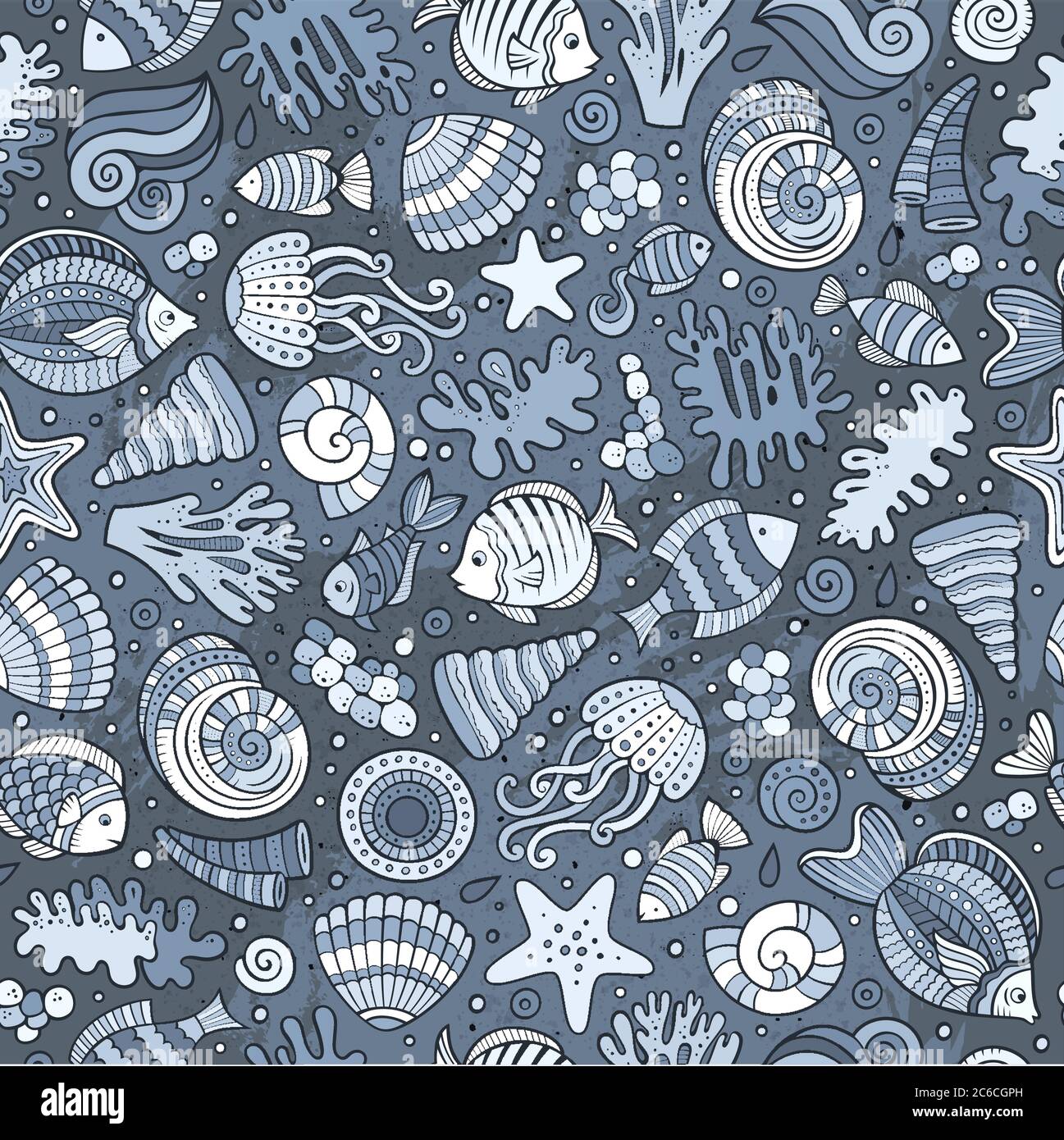 Cartoon under water life seamless pattern Stock Vector Image & Art - Alamy