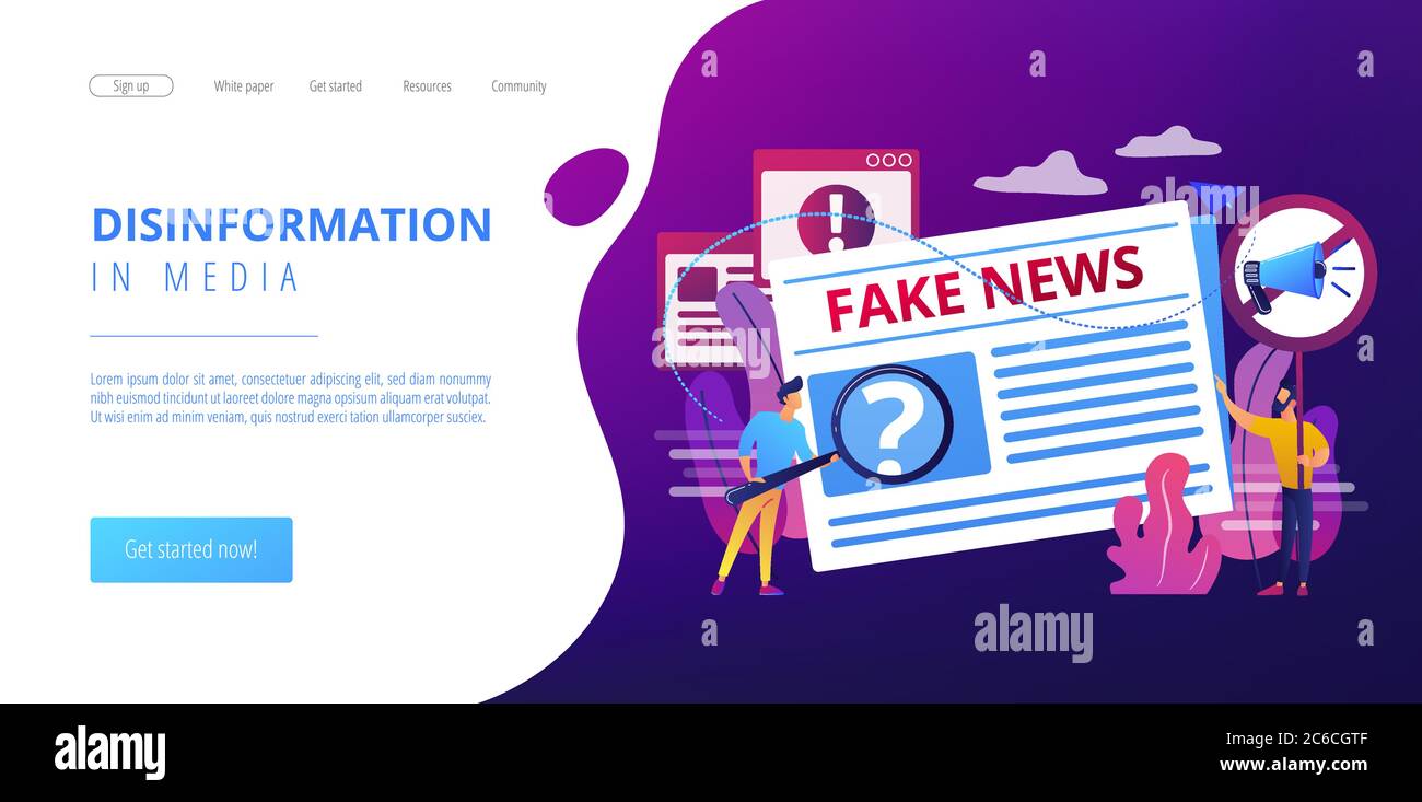 Fake news concept landing page Stock Vector Image & Art - Alamy