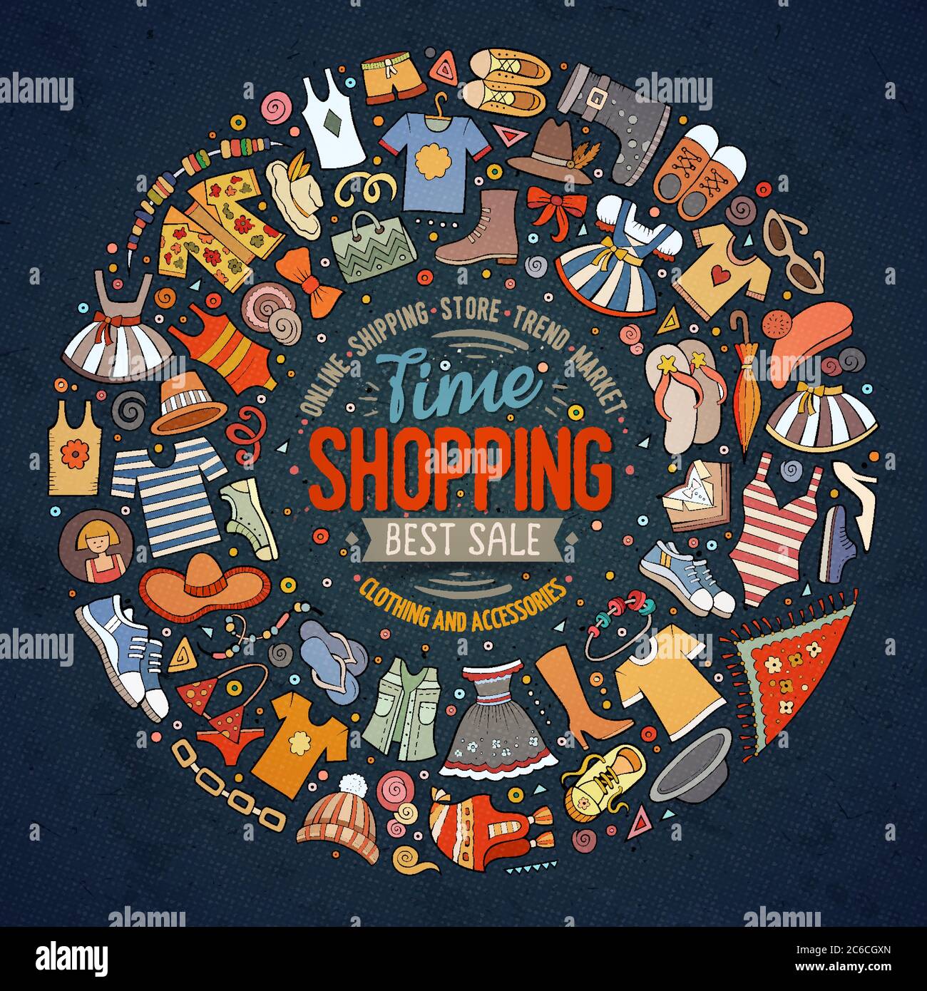 Vector set of Clothes cartoon doodle objects Stock Vector Image & Art ...