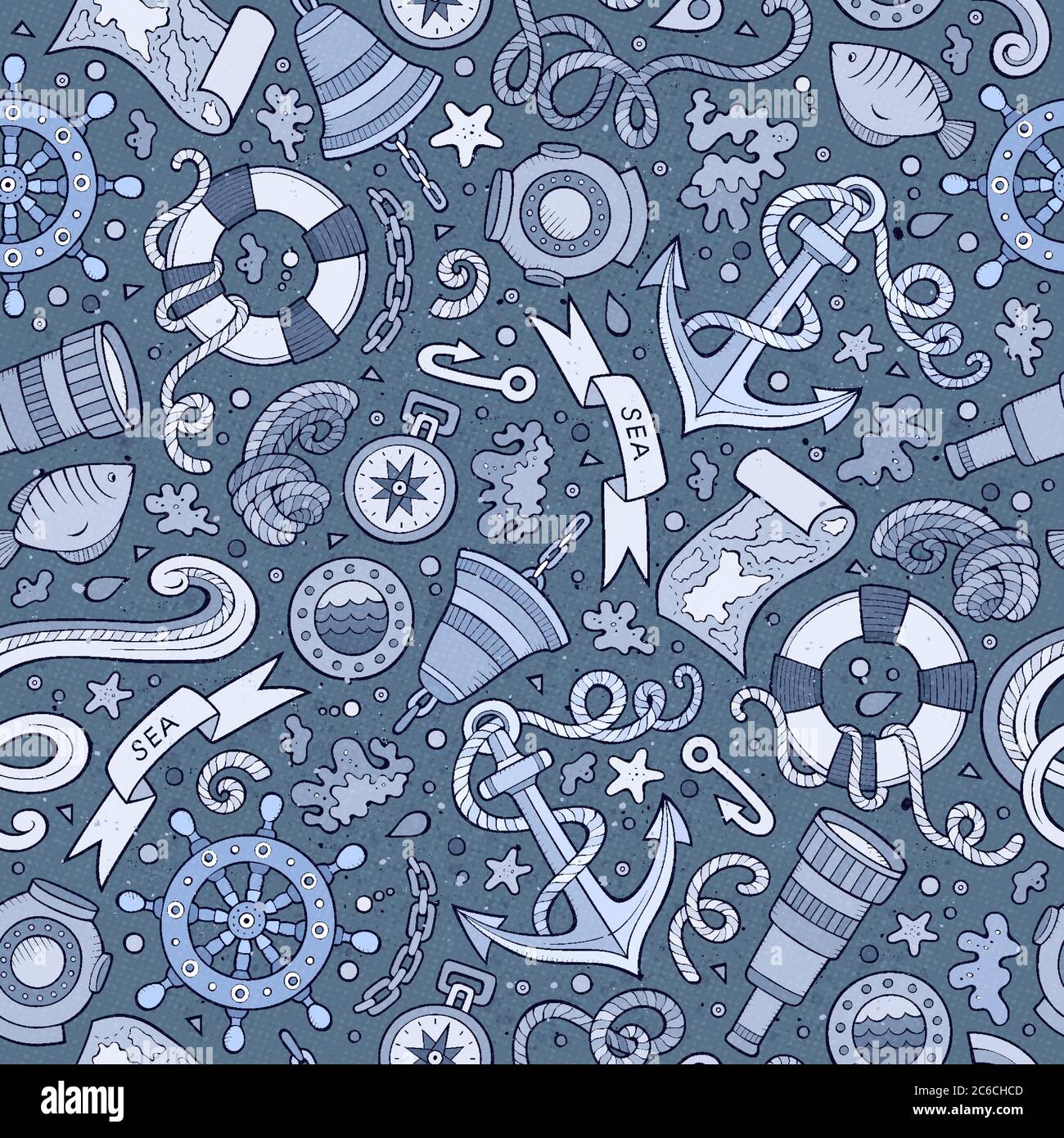 Cartoon nautical seamless pattern Stock Vector Image & Art - Alamy