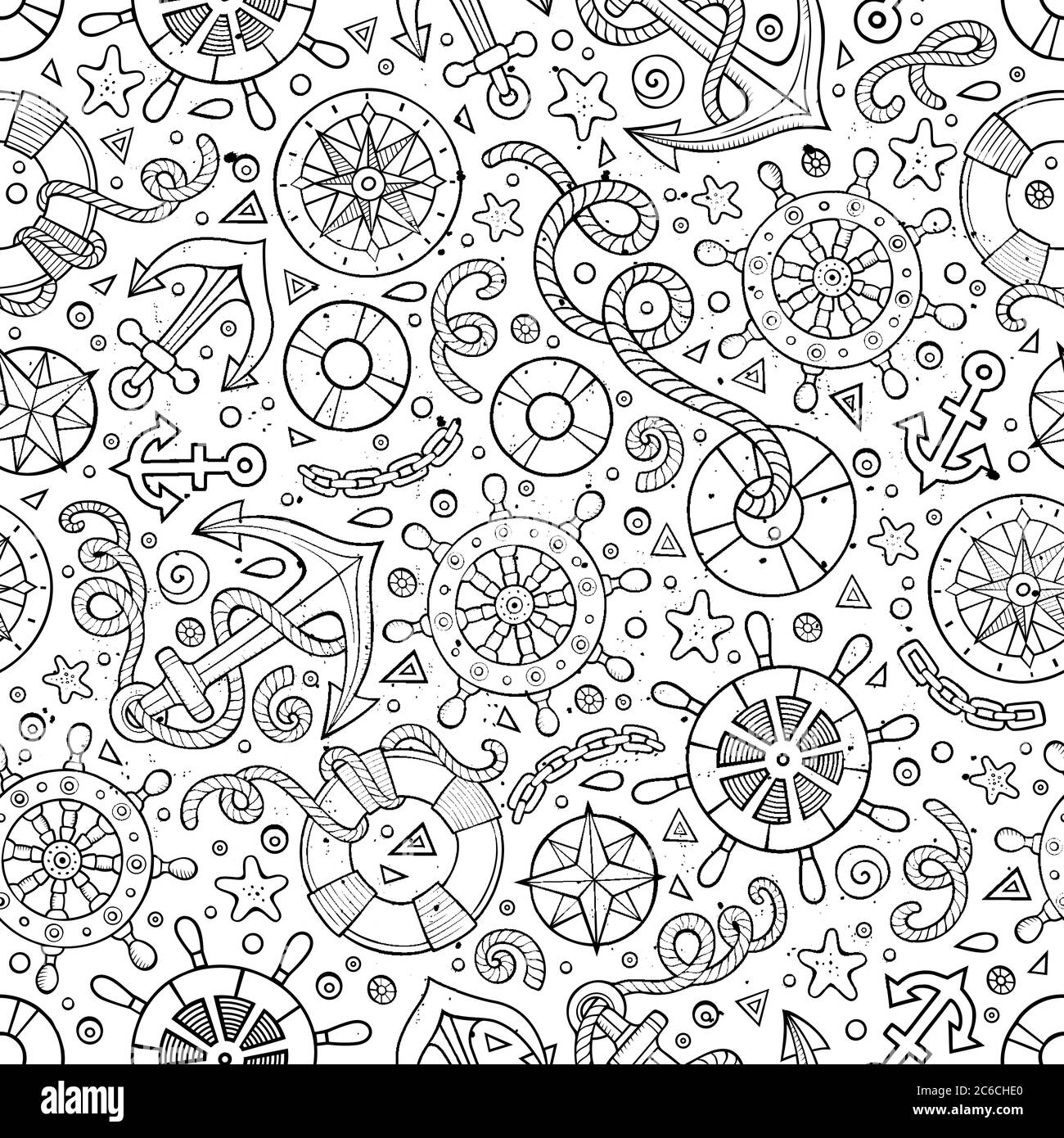 Cartoon nautical seamless pattern Stock Vector Image & Art - Alamy