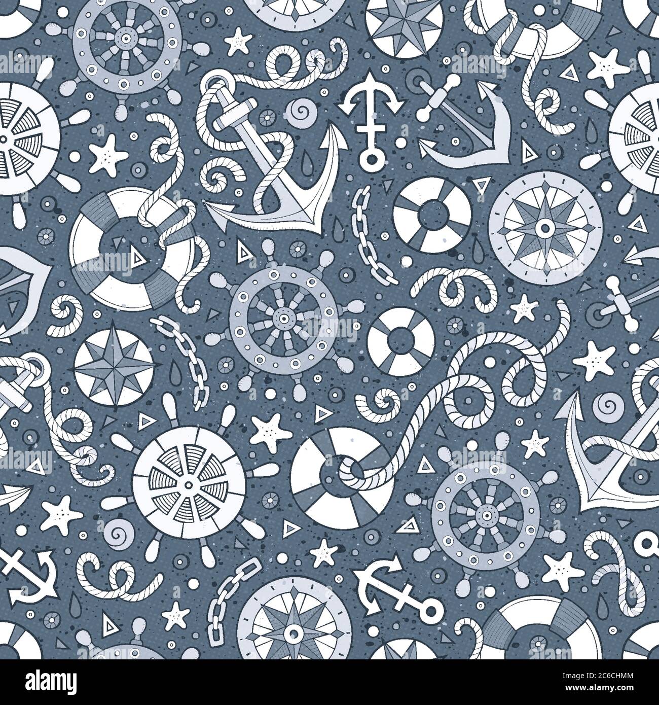 Cartoon nautical seamless pattern Stock Vector Image & Art - Alamy