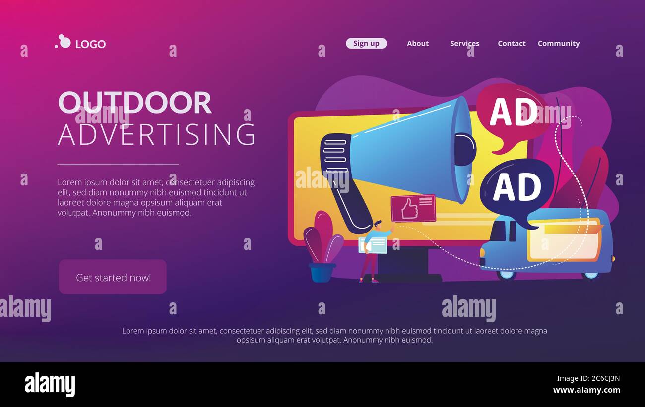 Outdoor advertising design concept landing page Stock Vector Image