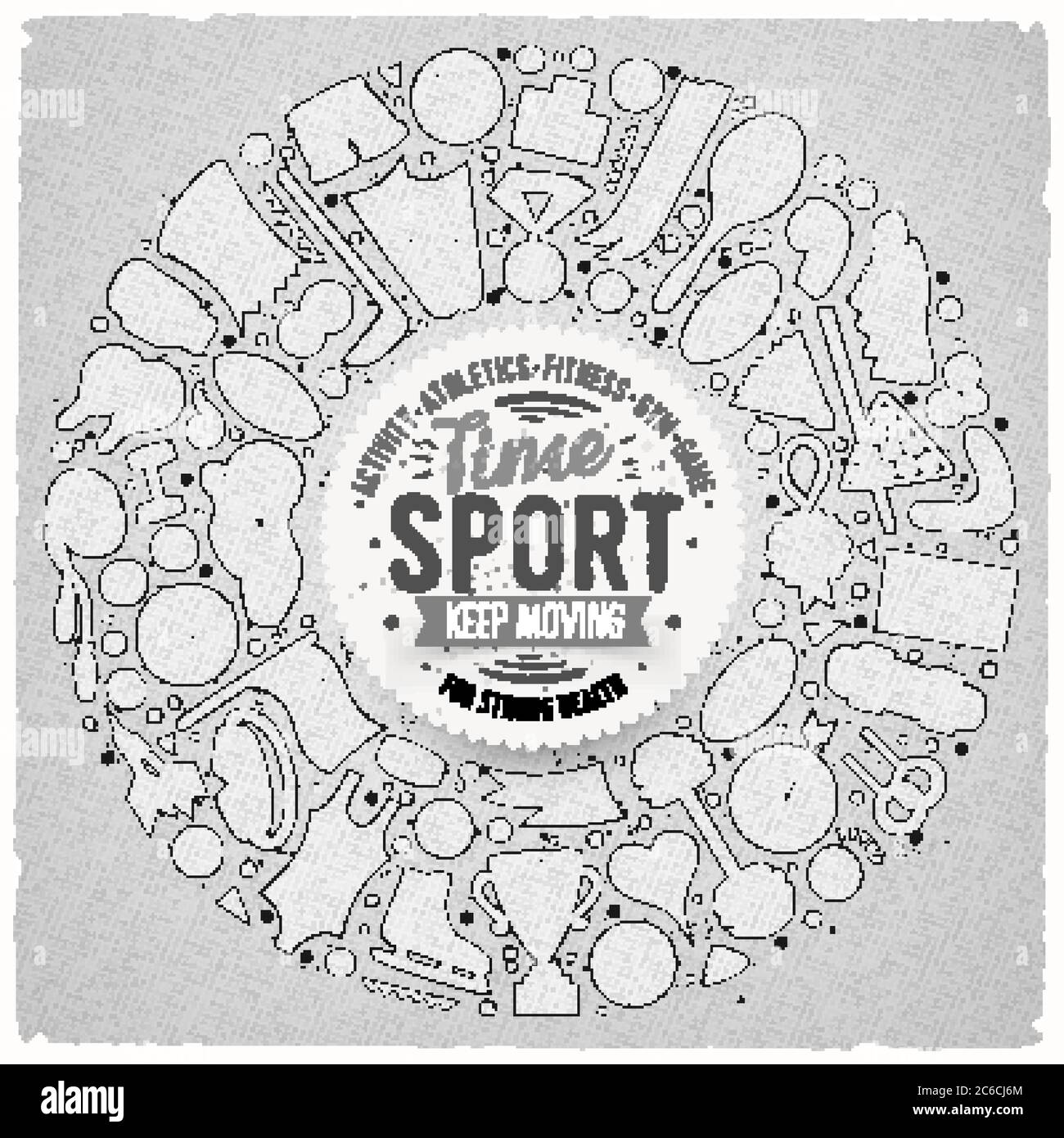Vector hand drawn set of Sport cartoon doodle objects Stock Vector ...