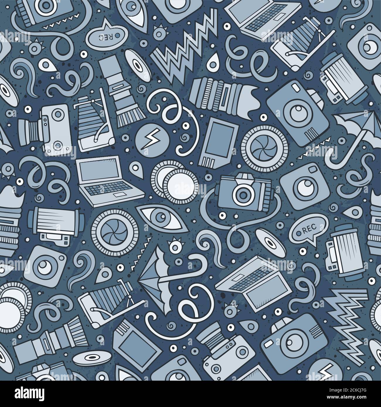Cartoon cute hand drawn Cinema seamless pattern Stock Vector Image ...